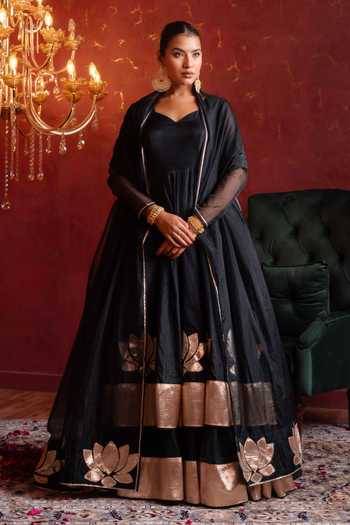 Pomcha Jaipur Gota Patti Work Anarkali Lehenga Set 