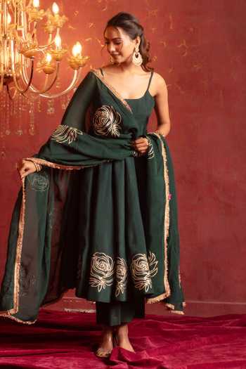 Pomcha Jaipur Gota Patti Work Anarkali Set 