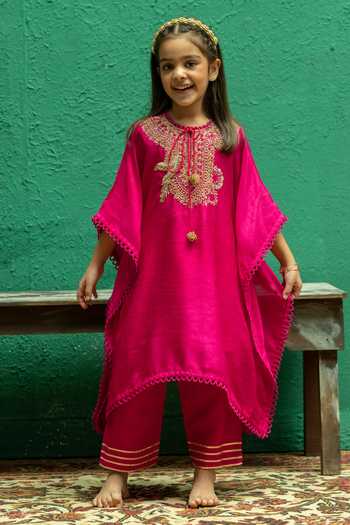 Rage Attire-Sweta Saria Bird Zardozi Kaftan & Pant Set 