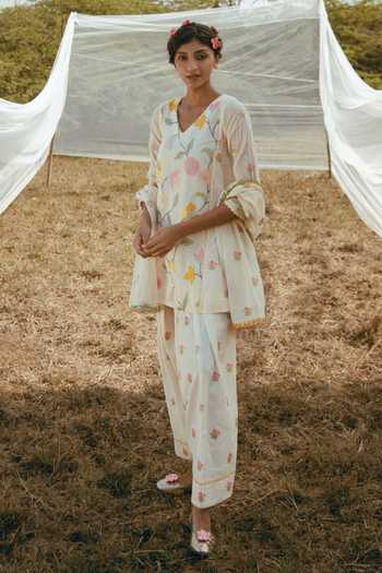 Nimbu Mirchi Bulbul Floral Print Kurta & Pant Set 