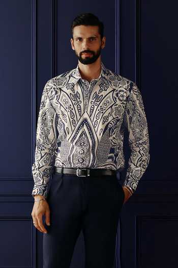 Raghavendra Rathore Jodhpur Majestic Ink Printed Shirt 