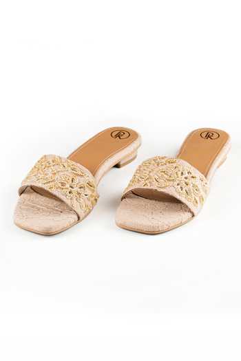 PREET KAUR Dune Embroidered Flats
