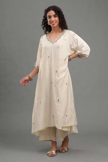 Kyra By Bhavna Fariha Chanderi Kaftan & Pant Set 