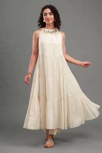 Kyra By Bhavna Alina Chanderi Anarkali & Pant Set 