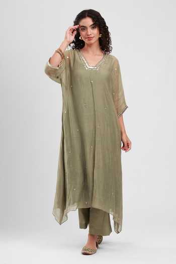 Kyra By Bhavna Zyrah Chanderi Kaftan & Pant Set 
