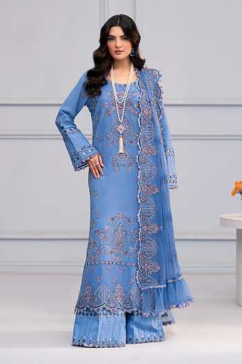 RINESSA Blue De Provence Embroidered Kurta Set 