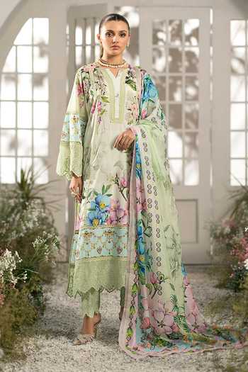 RINESSA Hint Of Mint Printed Cotton Kurta Set 