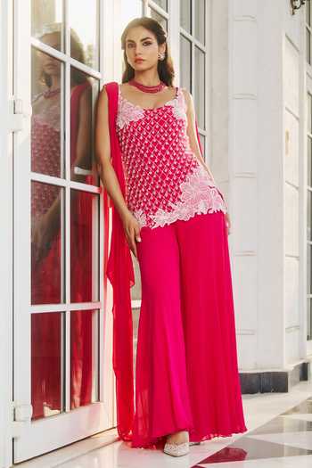 RINESSA Embroidered Draped Kurta With Trouser 