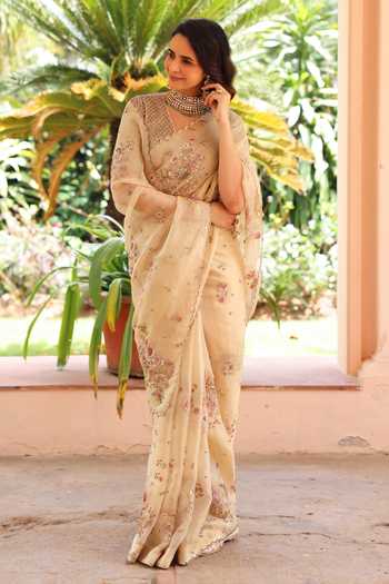 Summer By Priyanka Gupta Nafees Tissue Saree With Blouse 