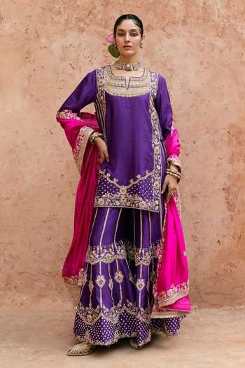 Vinita Bhansali Ruhira Embroidered Sharara Set 