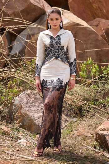Kay Kay Sylenne Lace Blazer & Skirt Set