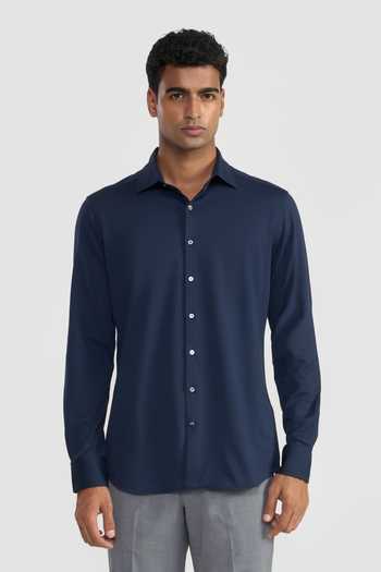 Perona Navy Willmore Plain Shirt