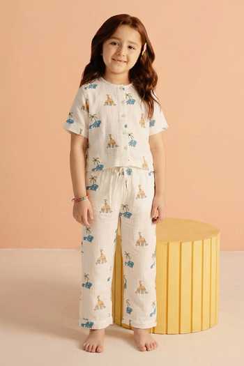 MR Brat Giraffe Print Top & Trouser Lounge Set 