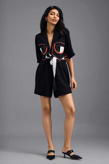 Deepika Arora Tailored Color Block Jumpsuit With Belt 