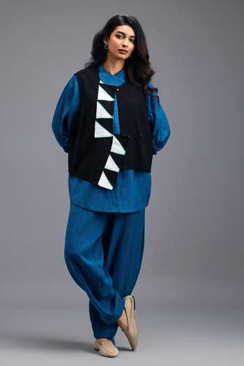 Deepika Arora Neon Pipe Work Jacket & Pant Set 