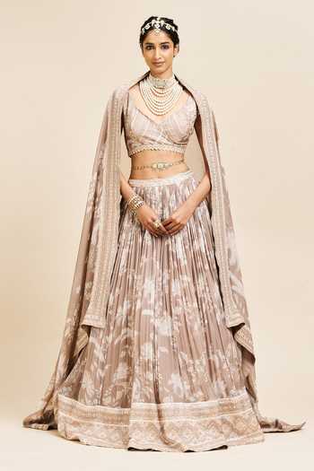 Issa Studio By Chetana & Swathi Pragya Printed Pleated Lehenga Set 