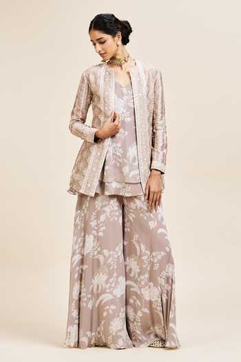 Issa Studio By Chetana & Swathi Ruba Floral Embroidered Jacket Sharara Set 