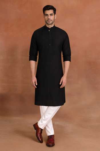 Raghavendra Rathore Jodhpur Midnight Stitch Silk Kurta