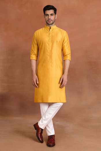 Raghavendra Rathore Jodhpur Amber Silk Kurta