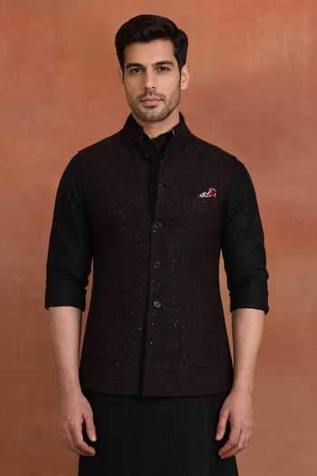Raghavendra Rathore Jodhpur Tonal Embroidered Nehru Jacket