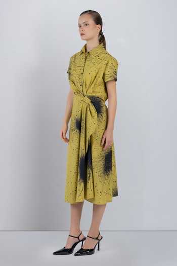 LEH STUDIOS Splatter Print Wrap Dress 