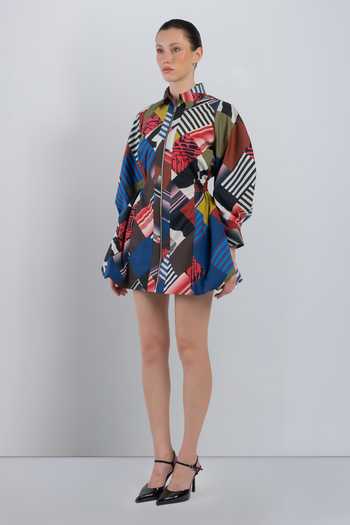LEH STUDIOS Mosaic Bubble Hem Dress 