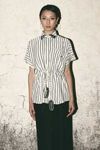 Atbw Striped Tie Up Shirt 
