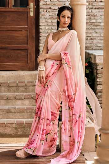 Studio 113 Monica Printed Ombre Saree With Running Blouse 