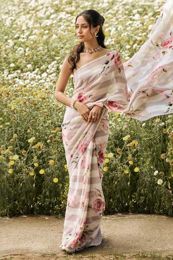 Studio 113 Annie Print Saree With Running Blouse