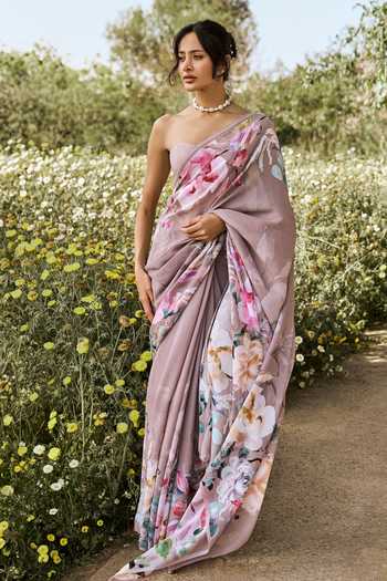 Studio 113 Julie Hand Painted Saree With Running Blouse 