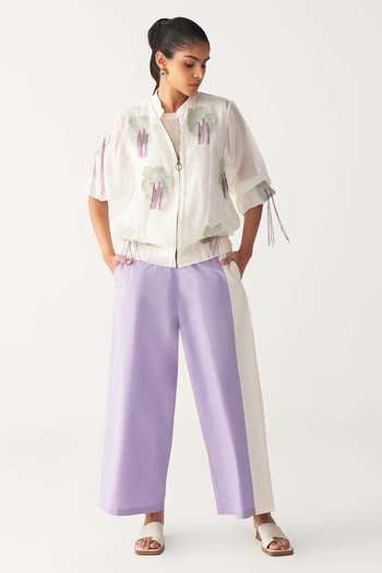 Three Floral Fringe Bomber Co-ord Set 
