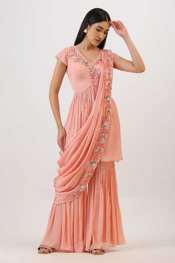 Vidushi Gupta Hand Embroidered Peplum Kurta Gharara Set 
