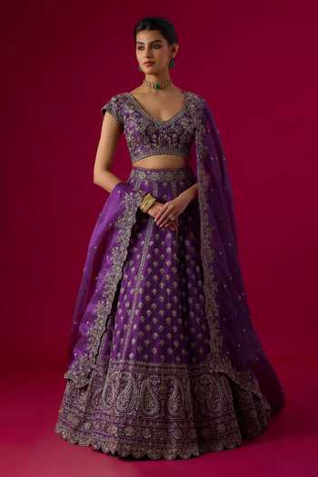 Vedant G Pearl Embroidered Bridal Lehenga Set 