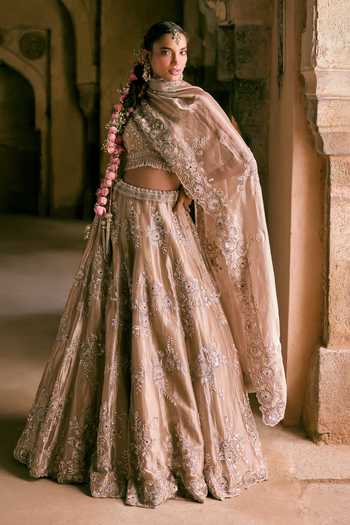 Vedant G Sequin Embroidered Bridal Lehenga Set 