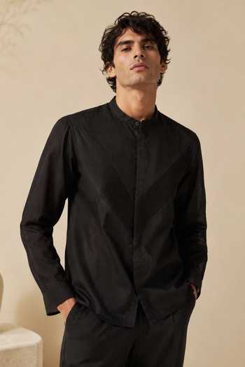 Mayank Modi - Men Charcoal Sovereign Shirt