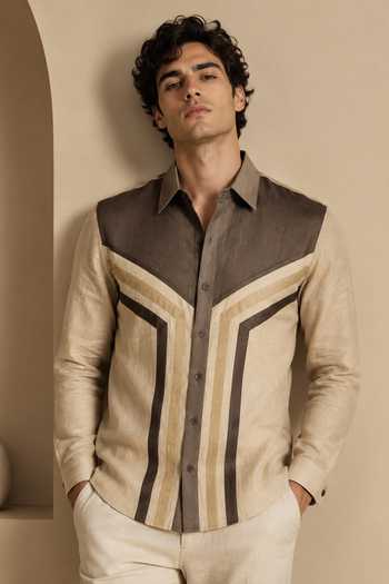 Mayank Modi - Men Smoked Almond & Cacao Shirt