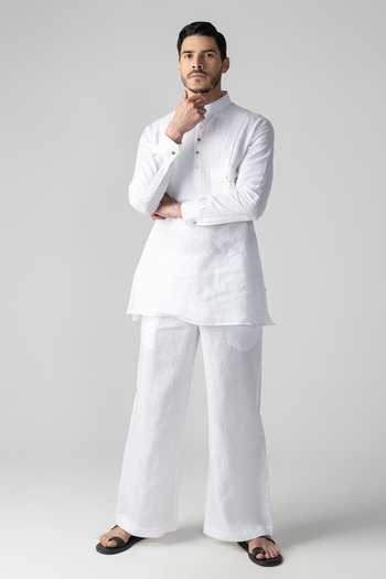 Amit Arora Pintuck Linen Kurta & Palazzo Set 
