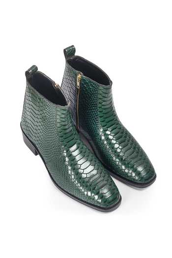 Domani Serpente Leather Boots 