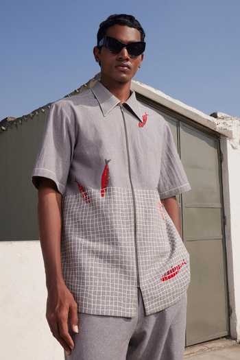Shahin Mannan Fish In The Net Half Sleeve Shirt 