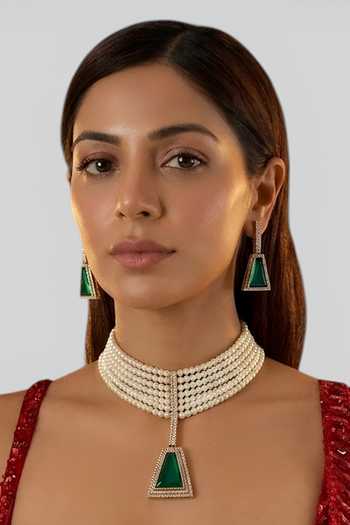 Auraa Trends Pearl Choker Necklace Set 