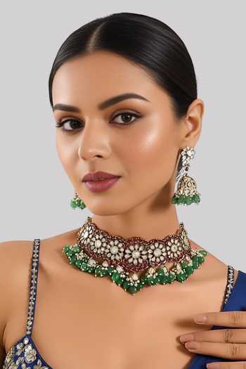 Auraa Trends Kundan Polki Choker Necklace Set 