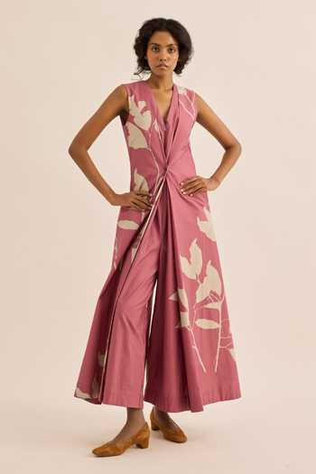 Kharakapas Dalia Floral Print Layered Jumpsuit
