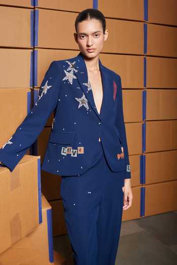 Shahin Mannan Heart & Star Embroidered Blazer 