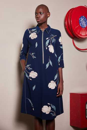 Shahin Mannan Magnolia Blossom Side Triangle Dress 