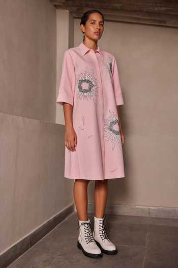 Shahin Mannan Multi Petals Front Open Dress 