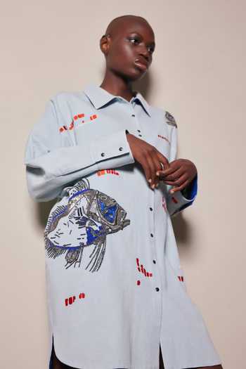 Shahin Mannan Big Fish Oversized Shirt Dress 