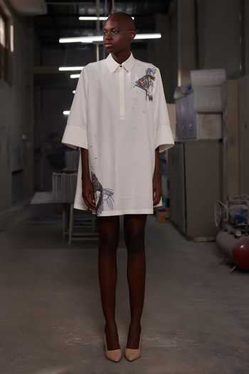 Shahin Mannan Big Fish Button Down Tunic Dress 