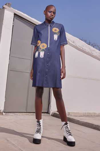 Shahin Mannan Pop Can With Flowers Shift Dress 