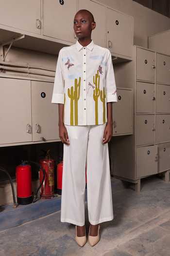 Shahin Mannan Cactus High Low Shirt With Pant 