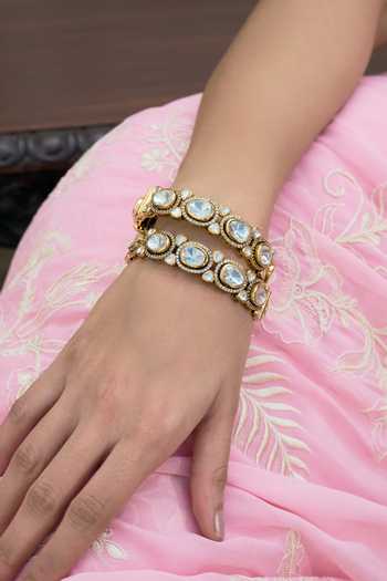 Preeti Mohan Kavya Antique Finish Polki Bangles - Set of 2 